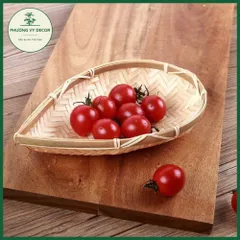 Mẹt tre hình lá trang trí đồ ăn - Đĩa đựng hạt, gia vị, phụ kiện chụp ảnh - Sản phẩm an toàn sức khỏe, kích thước đa dạng