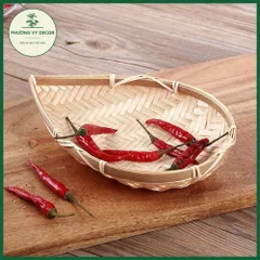 Mẹt tre hình lá trang trí đồ ăn - Đĩa đựng hạt, gia vị, phụ kiện chụp ảnh - Sản phẩm an toàn sức khỏe, kích thước đa dạng