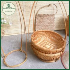 Quang Gánh Tre Trang Trí Tết - Rổ Đựng Hoa Quả Thủ Công, Phụ Kiện Chụp Ảnh, Đồ Trang Trí Độc Đáo Nhiều Kích Thước