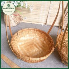 Quang Gánh Tre Trang Trí Tết - Rổ Đựng Hoa Quả Thủ Công, Phụ Kiện Chụp Ảnh, Đồ Trang Trí Độc Đáo Nhiều Kích Thước