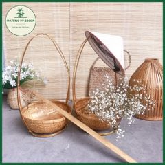Quang Gánh Tre Trang Trí Tết - Rổ Đựng Hoa Quả Thủ Công, Phụ Kiện Chụp Ảnh, Đồ Trang Trí Độc Đáo Nhiều Kích Thước