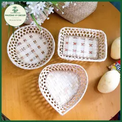 Đĩa Tre Trang Trí Hình Elip & Trái Tim - Đựng Bánh Kẹo, Hạt - Thủ Công Nghệ Thuật Từ Tre Tự Nhiên - Phương Vy Decor
