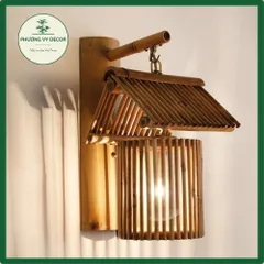 Thanh Tre Treo Đèn Mây Tre - Đèn Trang Trí Tường Phong Cách Cổ Điển Cho Nhà Hàng, Quán Cà Phê, Gia Đình, Độ Bền Cao, Thân Thiện Môi Trường