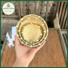 Rổ Tre Mini Đựng Gia Vị và Đồ Trang Trí - Khay Tre Tự Nhiên Phương Vy Decor, Phụ Kiện Chụp Ảnh Độc Đáo
