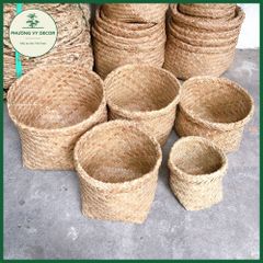 Giỏ Cói Tự Nhiên Đựng Đồ & Trồng Cây - Giỏ Đa Năng Thiết Kế Thân Thiện Với Môi Trường, Trang Trí Nhà Cửa, Nhà Hàng, Homestay