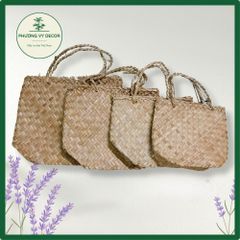 Bị Cói Handmade - Túi Có Quai Giữa Đi Chợ, Trang Trí Decor Nhà Cửa, An Toàn Cho Trẻ Em - Phương Vy Decor