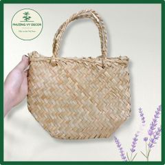 Bị Cói Handmade - Túi Có Quai Giữa Đi Chợ, Trang Trí Decor Nhà Cửa, An Toàn Cho Trẻ Em - Phương Vy Decor