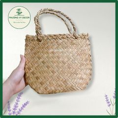 Bị Cói Handmade - Túi Có Quai Giữa Đi Chợ, Trang Trí Decor Nhà Cửa, An Toàn Cho Trẻ Em - Phương Vy Decor