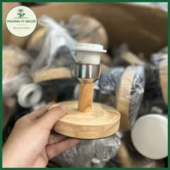 Đế đèn gỗ để bàn có chế độ chỉnh sáng - Đèn ngủ trang trí độc đáo, gần gũi thiên nhiên, Phương Vy Decor