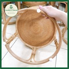 Bàn trà mây trang trí nhà cửa - Bàn mây tròn 37x35cm cho ban công, sân vườn, quán cafe - Phương Vy Decor siêu đẹp và bền chắc