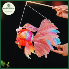 Đèn Lồng Trung Thu Hình Cá Nhiều Màu - Đèn Trang Trí Tết Trung Thu Thủ Công Phương Vy Decor, Cá Koi Phát Sáng Cầm Tay