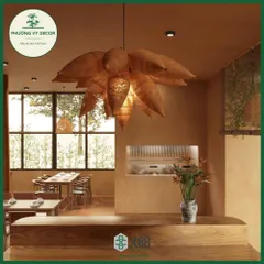 Combo 10 Chao Đèn Hình Đó Bắt Cá Trang Trí Nhà Hàng, Khách Sạn, Homestay - Đèn Chùm Tre Tự Nhiên 2 Màu Phương Vy Decor