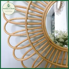 Gương trang trí, gương mây decor nhà cửa, quán ăn, cafe xinh xắn