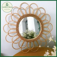 Gương trang trí, gương mây decor nhà cửa, quán ăn, cafe xinh xắn