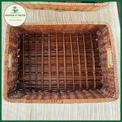 Giỏ Mây Để Trái Cây và Trang Trí Đa Năng - Khay Mây Phương Vy Decor, Kích Thước 37x27x10cm, Chất Liệu Mây Tự Nhiên
