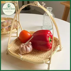 Khay Chia Tầng Mây Tre Đan - Bộ Khay Mẹt Tre Trang Trí Đồ Ăn Thẩm Mỹ, Thân Thiện và Tiện Dụng cho Bàn Ăn