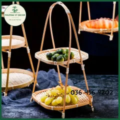Kệ Mẹt Tre Tròn Nhiều Tầng - Bộ 3 Kệ 1, 2, 3 Tầng Trang Trí Bàn Ăn, Đựng Đồ Ăn, Decor Sự Kiện, Thiết Kế Tự Nhiên