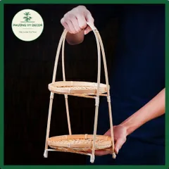 Kệ Mẹt Tre Tròn Nhiều Tầng - Bộ 3 Kệ 1, 2, 3 Tầng Trang Trí Bàn Ăn, Đựng Đồ Ăn, Decor Sự Kiện, Thiết Kế Tự Nhiên