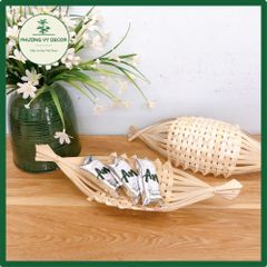 Combo 2 Thuyền Tre Đan Thủ Công - Để Bánh Kẹo, Chụp Ảnh, Decor Sự Kiện - Đồ Chơi Trẻ Em Độc Đáo Phương Vy Decor