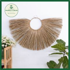 Vòng Cói Trang Trí Tường Phong Cách Mộc Mạc - Decor Nhà Hàng, Homestay & Khách Sạn - Phương Vy Decor 55cm x 85cm