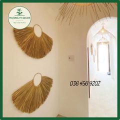 Vòng Cói Trang Trí Tường Phong Cách Mộc Mạc - Decor Nhà Hàng, Homestay & Khách Sạn - Phương Vy Decor 55cm x 85cm
