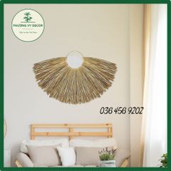 Vòng Cói Trang Trí Tường Phong Cách Mộc Mạc - Decor Nhà Hàng, Homestay & Khách Sạn - Phương Vy Decor 55cm x 85cm