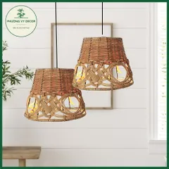 Chao đèn mây đan nghệ thuật trang trí nhà hàng, homstay xinh xắn Phương Vy Decor
