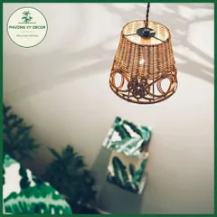 Chao đèn mây đan nghệ thuật trang trí nhà hàng, homstay xinh xắn Phương Vy Decor