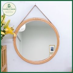 Gương Mây Treo Tường Hình Tròn - Trang Trí Nhà Cửa & Khách Sạn Từ Nguyên Liệu Tự Nhiên, Đường Kính 40cm & 52cm
