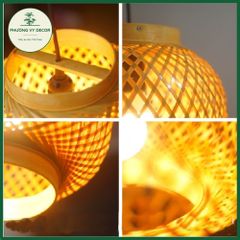 Đèn Lồng Tre Thả Trần Trang Trí Quán Ăn, Cafe, Sân Vườn - Chao Đèn Mây Tre Xinh Xắn, Nghệ Thuật Gần Gũi Thiên Nhiên