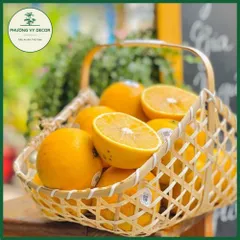 Làn tre hình yên ngựa trang trí, bày hoa quả ban thờ thần tài Phương Vy Decor