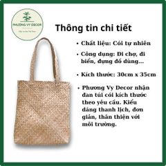 Túi Cói Dài Dùng Đi Làm, Đi Chợ, Đi Biển - Túi Thân Thiện Môi Trường Đan Chắc Chắn từ Phương Vy Decor