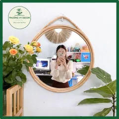 Gương mây tròn song to trang trí nhà cửa, homstay, gương treo tường giá rẻ