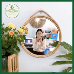 Gương mây tròn song to trang trí nhà cửa, homstay, gương treo tường giá rẻ