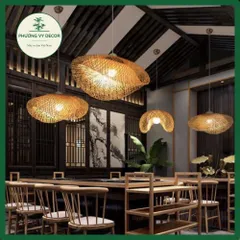 Đèn thả trần mây tre hình đám mây - Trang trí nhà ở, quán cà phê, homestay - Phương Vy Decor, sang trọng và gần gũi thiên nhiên