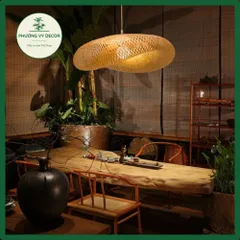 Đèn thả trần mây tre hình đám mây - Trang trí nhà ở, quán cà phê, homestay - Phương Vy Decor, sang trọng và gần gũi thiên nhiên