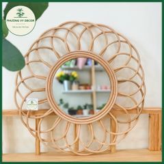 Gương Treo Tường Mây Tre Hình Tròn - Trang Trí Nhà Cửa Sang Trọng, Nhiều Mẫu Xinh Xắn, Đan Thủ Công Từ Tre và Mây