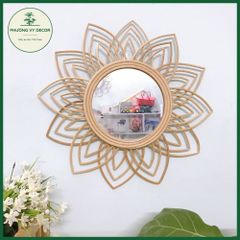 Gương Treo Tường Mây Tre Hình Tròn - Trang Trí Nhà Cửa Sang Trọng, Nhiều Mẫu Xinh Xắn, Đan Thủ Công Từ Tre và Mây