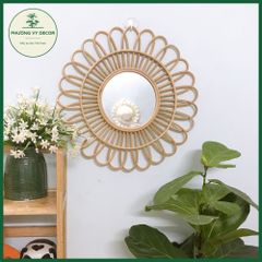Gương Treo Tường Mây Tre Hình Tròn - Trang Trí Nhà Cửa Sang Trọng, Nhiều Mẫu Xinh Xắn, Đan Thủ Công Từ Tre và Mây