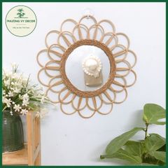 Gương Treo Tường Mây Tre Hình Tròn - Trang Trí Nhà Cửa Sang Trọng, Nhiều Mẫu Xinh Xắn, Đan Thủ Công Từ Tre và Mây