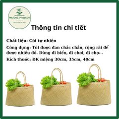 Túi Cói Tự Nhiên Đi Chợ, Siêu Thị - Túi Đựng Đồ Thân Thiện Môi Trường Phương Vy Decor - Sản Phẩm Thủ Công Độc Đáo