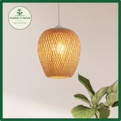 Chao đèn tre hai lớp trang trí - Đèn thả handmade tự nhiên cho phòng khách, phòng ngủ, quán cafe - Phương Vy Decor