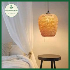 Chao đèn tre hai lớp trang trí - Đèn thả handmade tự nhiên cho phòng khách, phòng ngủ, quán cafe - Phương Vy Decor