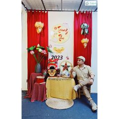 Mành Tăm Trắng Đỏ Trang Trí Phông Nền Chụp Ảnh Trung Thu Tết - Decor Phương Vy Chất Lượng Cao, Đặt Kích Thước Theo Yêu Cầu