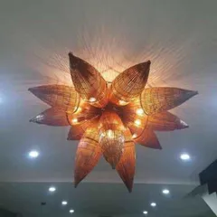 Chao Đèn Tre Trang Trí 15x46cm - Màu Nâu và Trắng, Decor Nhà Cửa Đẹp, Hàng Thủ Công Thân Thiện Với Môi Trường
