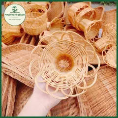 Chao đèn mây tự nhiên nhỏ xinh trang trí nhà cửa - Phong cách mộc mạc vintage cho không gian homestay độc đáo