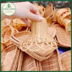Chao đèn mây tự nhiên nhỏ xinh trang trí nhà cửa - Phong cách mộc mạc vintage cho không gian homestay độc đáo