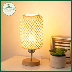 Đèn Ngủ Mây Tre Hình Chữ Nhật - Đèn Bàn Phong Cách Mộc Mạc Tối Giản Trang Trí Nội Thất - Phù Hợp Phòng Khách, Phòng Ngủ
