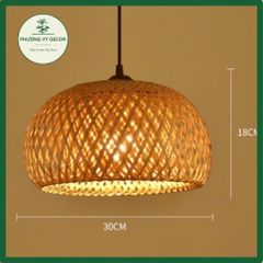 Chao đèn tre hình nấm 2 lớp - Đèn lồng mây tre trang trí nhà cửa, khách sạn, quán cafe - Phương Vy Decor