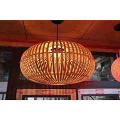 Chao đèn tre hình quả bí decor nhà cửa, quán ăn, quán cafe